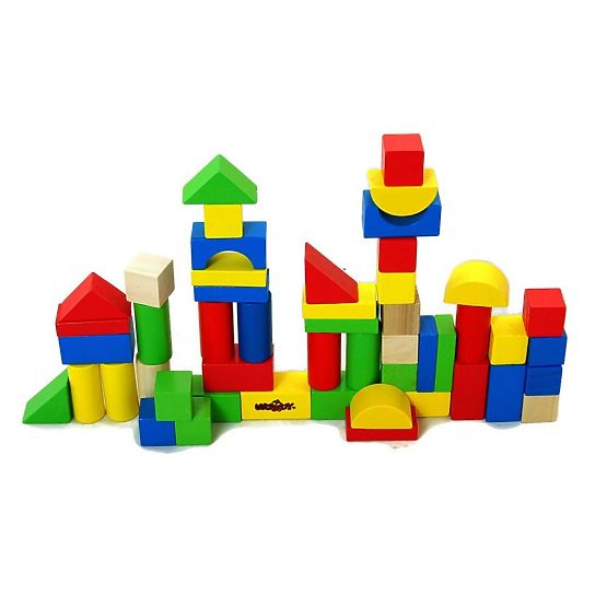 Blocs en bois 50 pcs. Seau avec trieur
