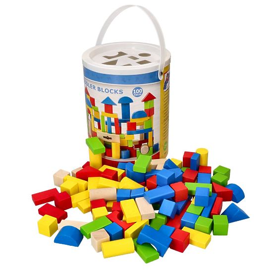 Blocs en bois dans un seau 100 pcs