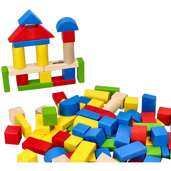 Blocs en bois dans un seau 100 pcs
