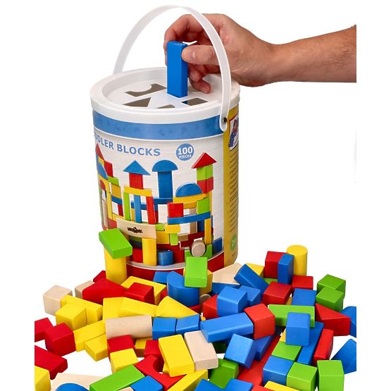 Blocs en bois dans un seau 100 pcs