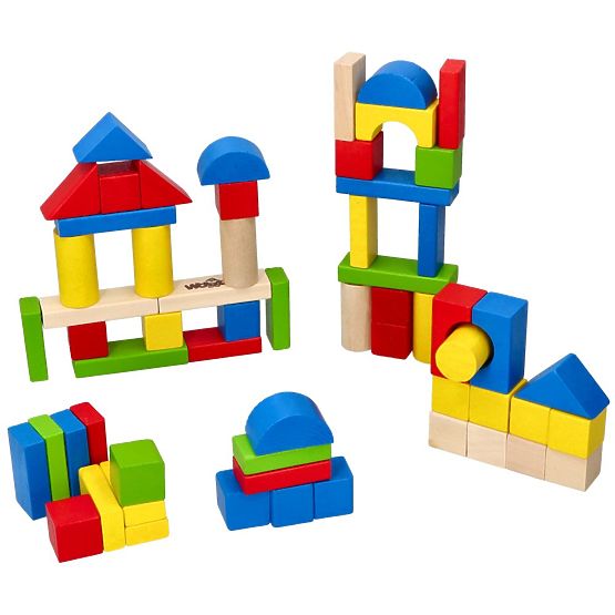Blocs en bois dans un seau 100 pcs