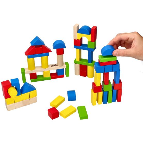 Blocs en bois dans un seau 100 pcs