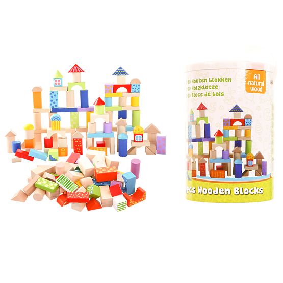 Blocs en bois Ecotoys - 100 pcs