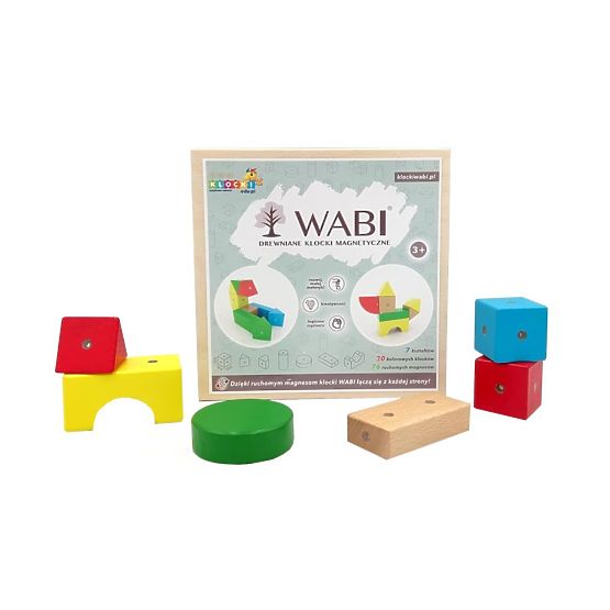 Blocs en bois et magnétiques WABI, 20 éléments