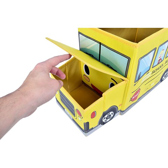 Boîte de rangement pour jouets Bus jaune