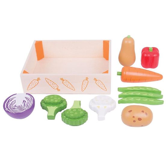 Boîte à jouets Bigjigs avec légumes