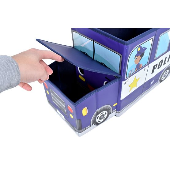 Boîte à jouets Voiture de police bleue