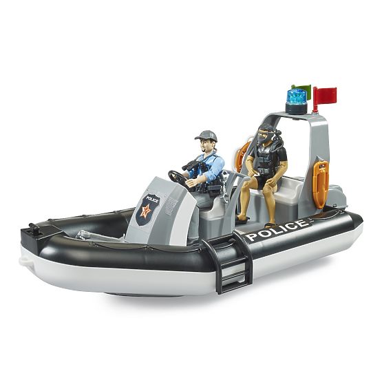 Bruder Bateau de police avec policier et plongeur - emballage endommagé