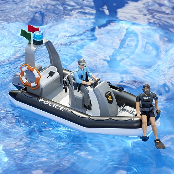 Bruder Bateau de police avec policier et plongeur