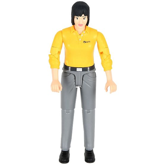 Bruder BWORLD Figurine femme t-shirt jaune, pantalon gris