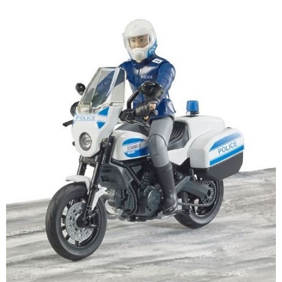 Bruder BWORLD moto de police Ducati Scrambler avec pilote