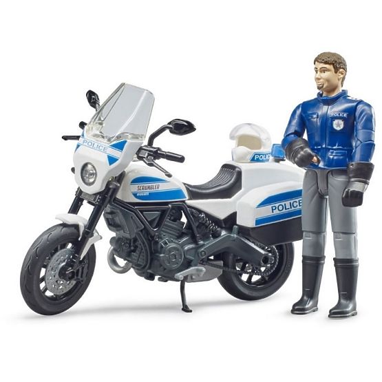 Bruder BWORLD moto de police Ducati Scrambler avec pilote