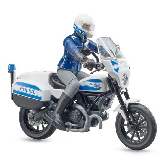 Bruder BWORLD moto de police Ducati Scrambler avec pilote