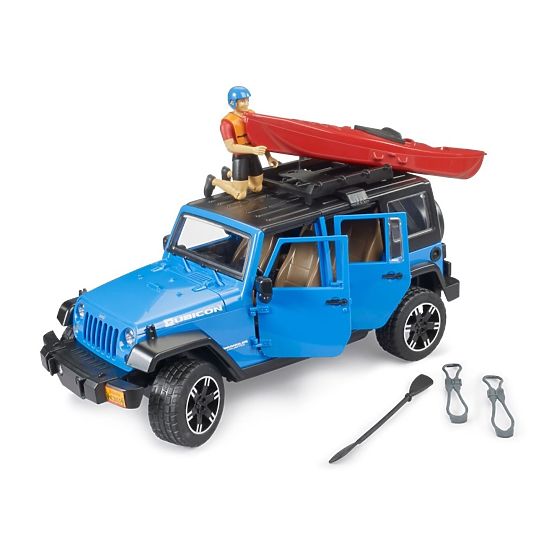 Bruder Jeep Wrangler Rubicon avec kayak et figurine 1:16