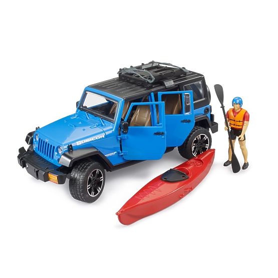 Bruder Jeep Wrangler Rubicon avec kayak et figurine 1:16