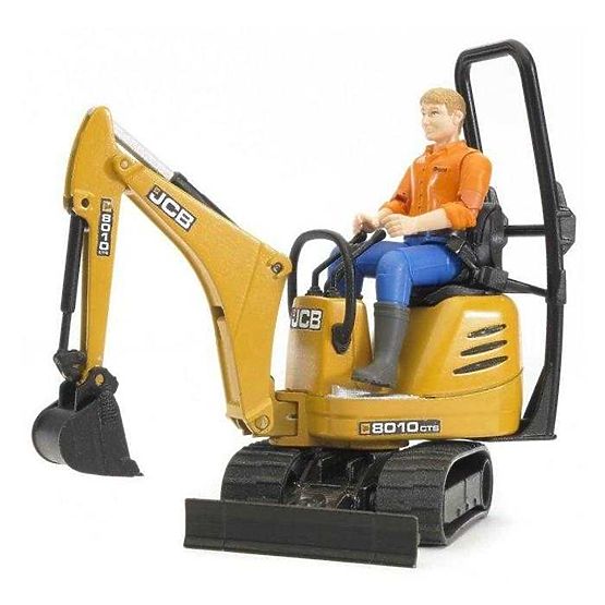 Bruder LAND ROVER + transporteur, micro-pelle JCB