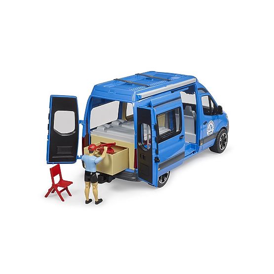 Bruder MB Sprinter Camper avec conducteur et accessoires