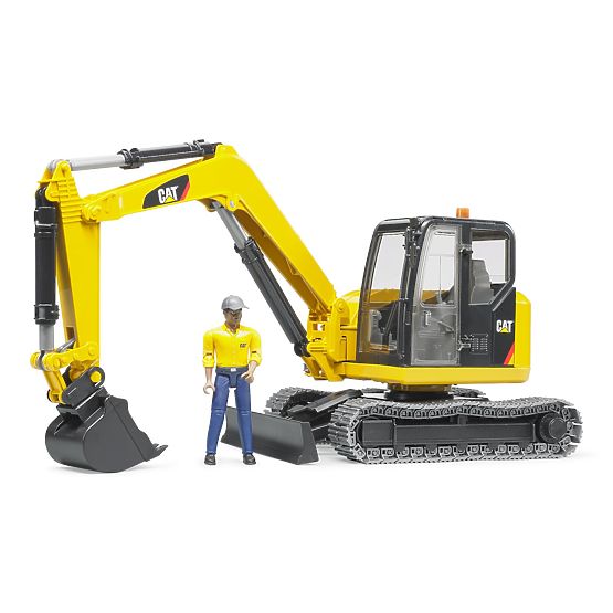 Bruder Mini-pelle CAT avec figurine