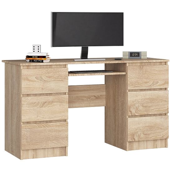 BUREAU A-11 CLP 6TIROIRS CHÊNE SONOMA