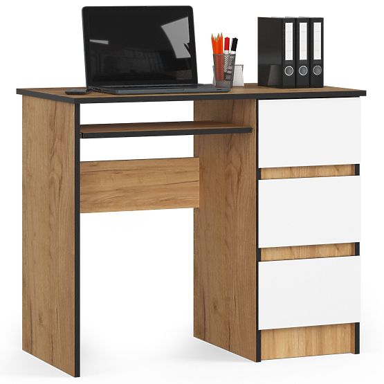 BUREAU A-6 CLP CHÊNE CRAFT / BLANC DROIT