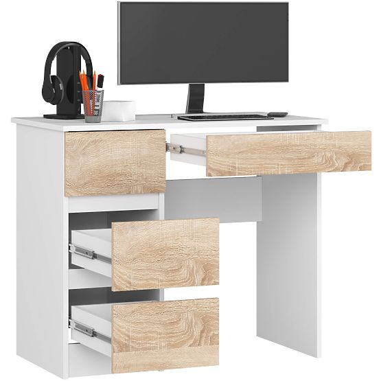 BUREAU A-7 CLP PK BLANC / SONOMA GAUCHE