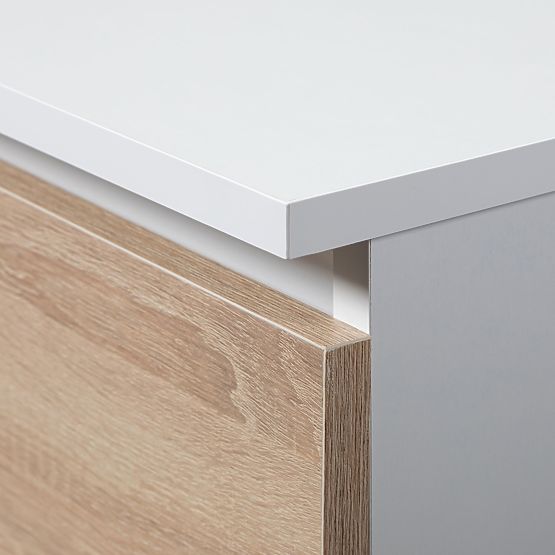 BUREAU A-7 CLP PK BLANC / SONOMA GAUCHE