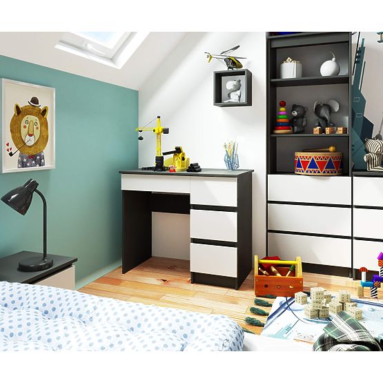 BUREAU A-7 CLP PK GRIS / BLANC DROIT