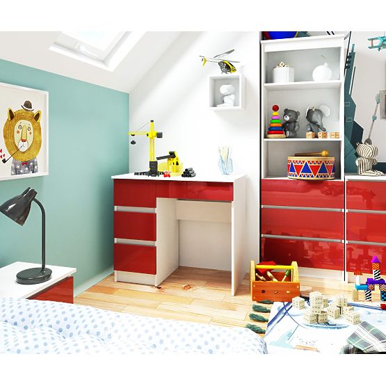 BUREAU A-7 CLP ROUGE BRILLANT GAUCHE