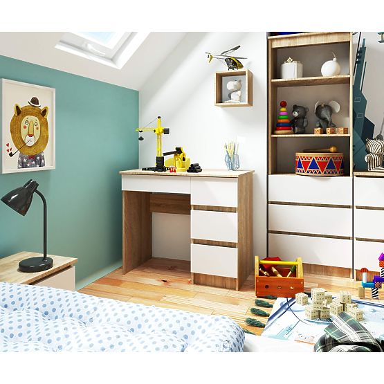 BUREAU A-7 CLP SONOMA / BLANC PK DROIT