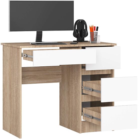 BUREAU A-7 CLP SONOMA / BLANC PK DROIT