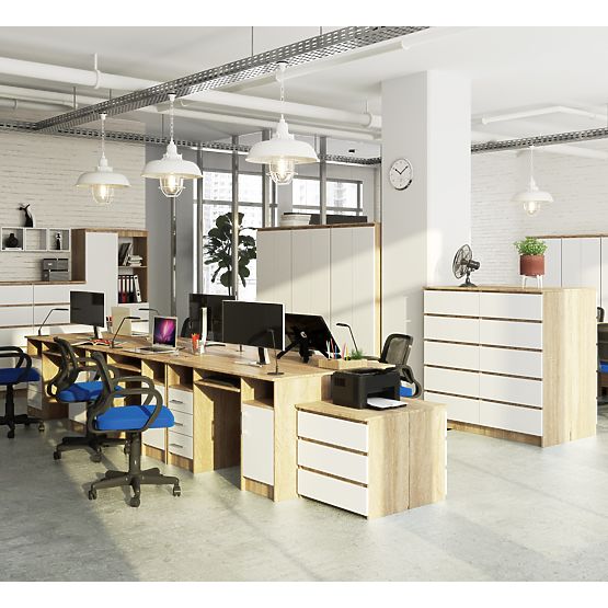 BUREAU ANA PK CHÊNE SONOMA / BLANC