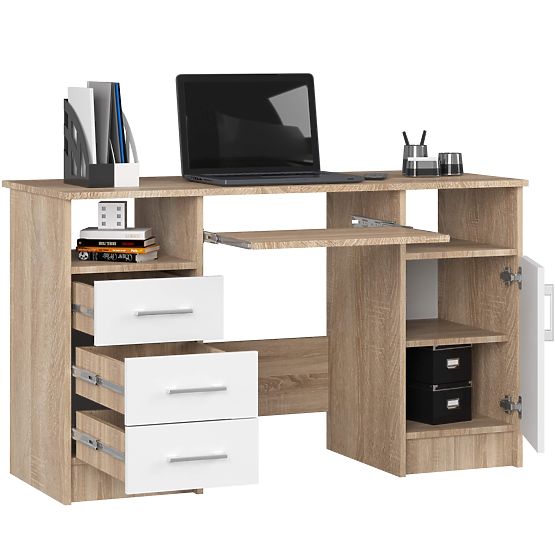 BUREAU ANA PK CHÊNE SONOMA / BLANC
