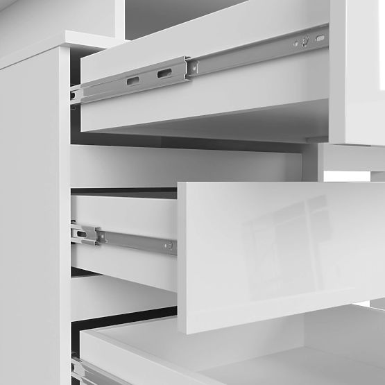 BUREAU CLP 135cm PK BLANC / BLANC BRILLANT