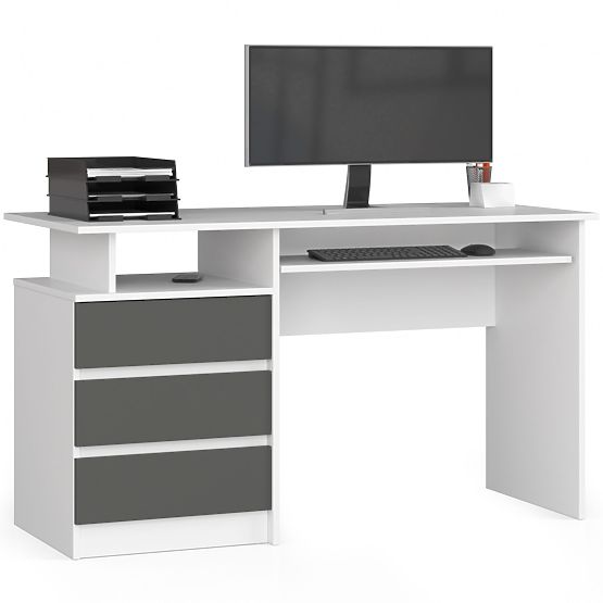 BUREAU CLP 135cm PK BLANC / GRIS