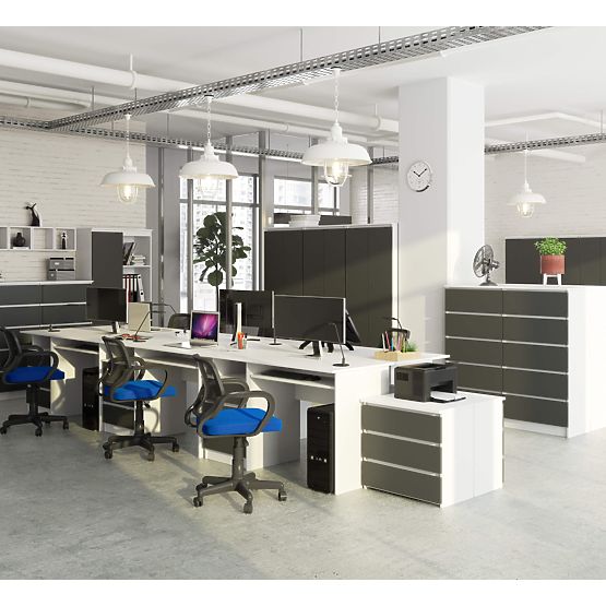 BUREAU CLP 135cm PK BLANC / GRIS