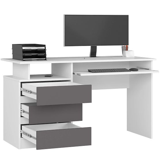 BUREAU CLP 135cm PK BLANC / GRIS