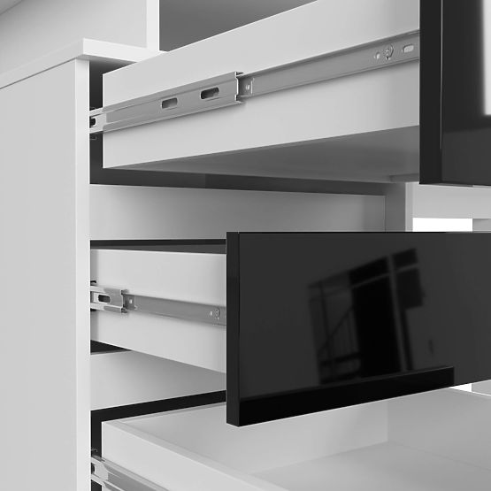 BUREAU CLP 135cm PK BLANC / NOIR BRILLANT