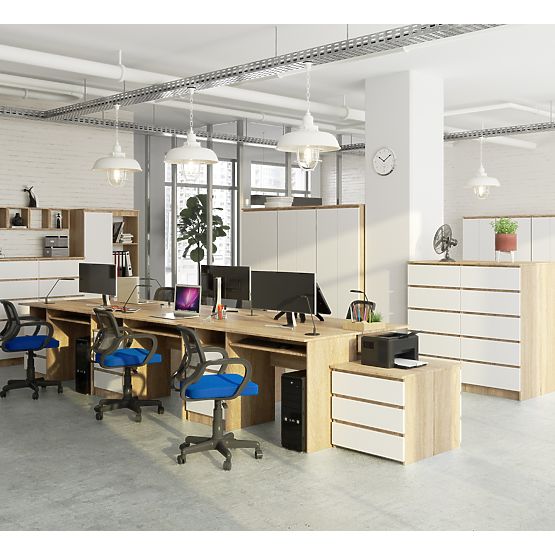 BUREAU CLP 135cm PK SONOMA / BLANC