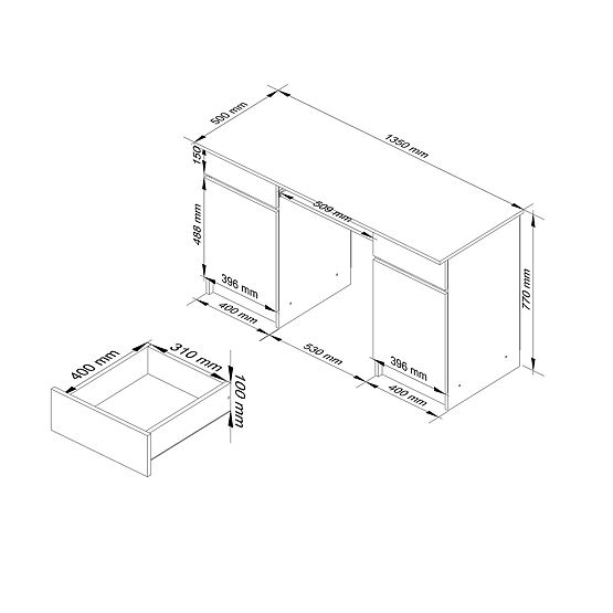 BUREAU CLP A5 2D 2T BLANC