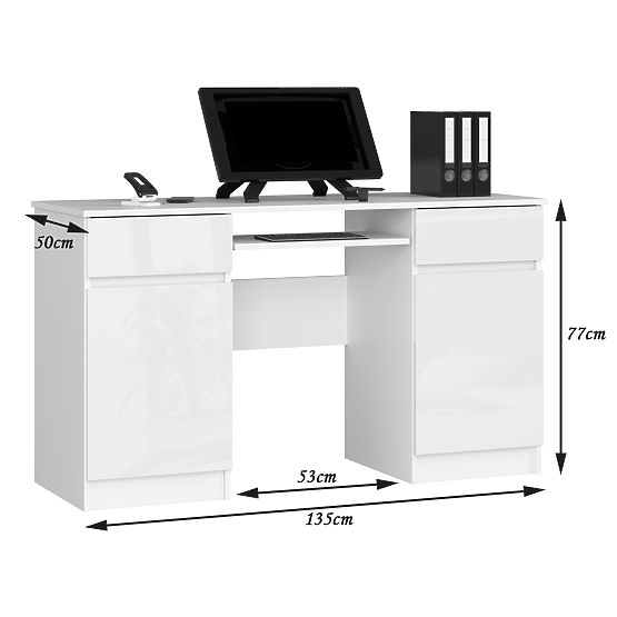 BUREAU CLP A5 2D 2T PK BLANC BRILLANT