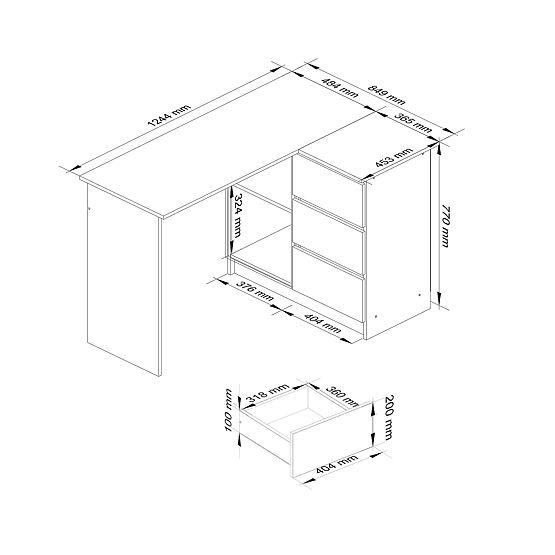 BUREAU D'ANGLE B16 CLP DROIT AULNE