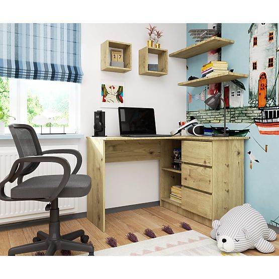 BUREAU D'ANGLE B16 CLP DROIT CHÊNE ARTISAN