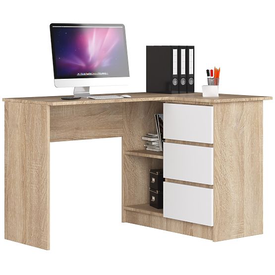 BUREAU D'ANGLE B16 CLP DROIT PK SONOMA / BLANC