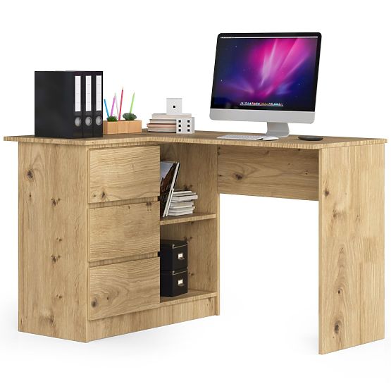 BUREAU D'ANGLE B16 CLP GAUCHE CHÊNE ARTISAN