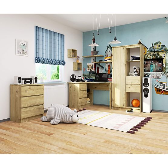 BUREAU D'ANGLE B16 CLP GAUCHE CHÊNE ARTISAN