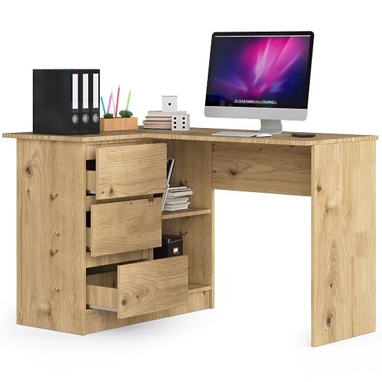 BUREAU D'ANGLE B16 CLP GAUCHE CHÊNE ARTISAN