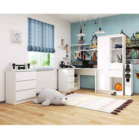 BUREAU D'ANGLE B16 CLP PK GAUCHE BLANC