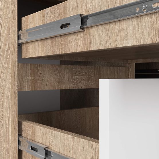 BUREAU D'ANGLE B20 155 cm GAUCHE PK SONOMA / BLANC