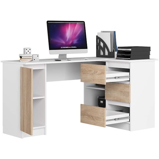 BUREAU D'ANGLE B20 CLP DROIT PK BLANC / SONOMA