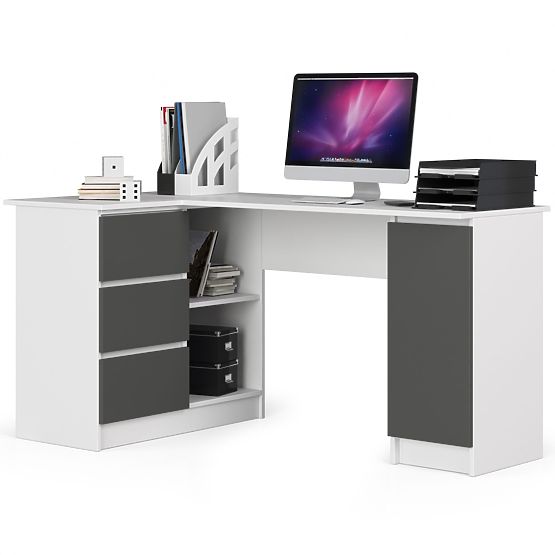 BUREAU D'ANGLE B20 CLP GAUCHE BLANC / GRIS GRAPHITE